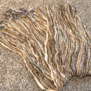 Tan metallic scarf
